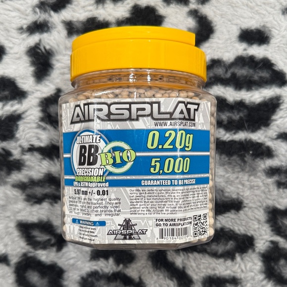 Airsplat Other - BB Bio Precision Airsoft Ammo - Yellow Cap (2/3 Full) Opened
